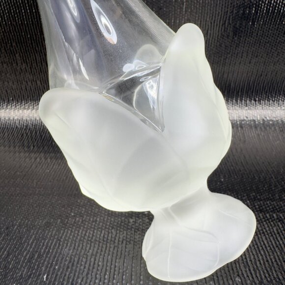 Viking Glass Swung Vase with Frosted Cabbage Base 12inch Clear Glass Vase Vessel - Picture 10 of 16